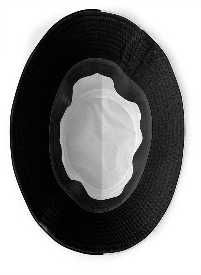 ASYG Pure Split Black and White Bucket Hat Travel Fisherman Cap Protection Sun Hat for Fishing Hat Men Women - Image 5